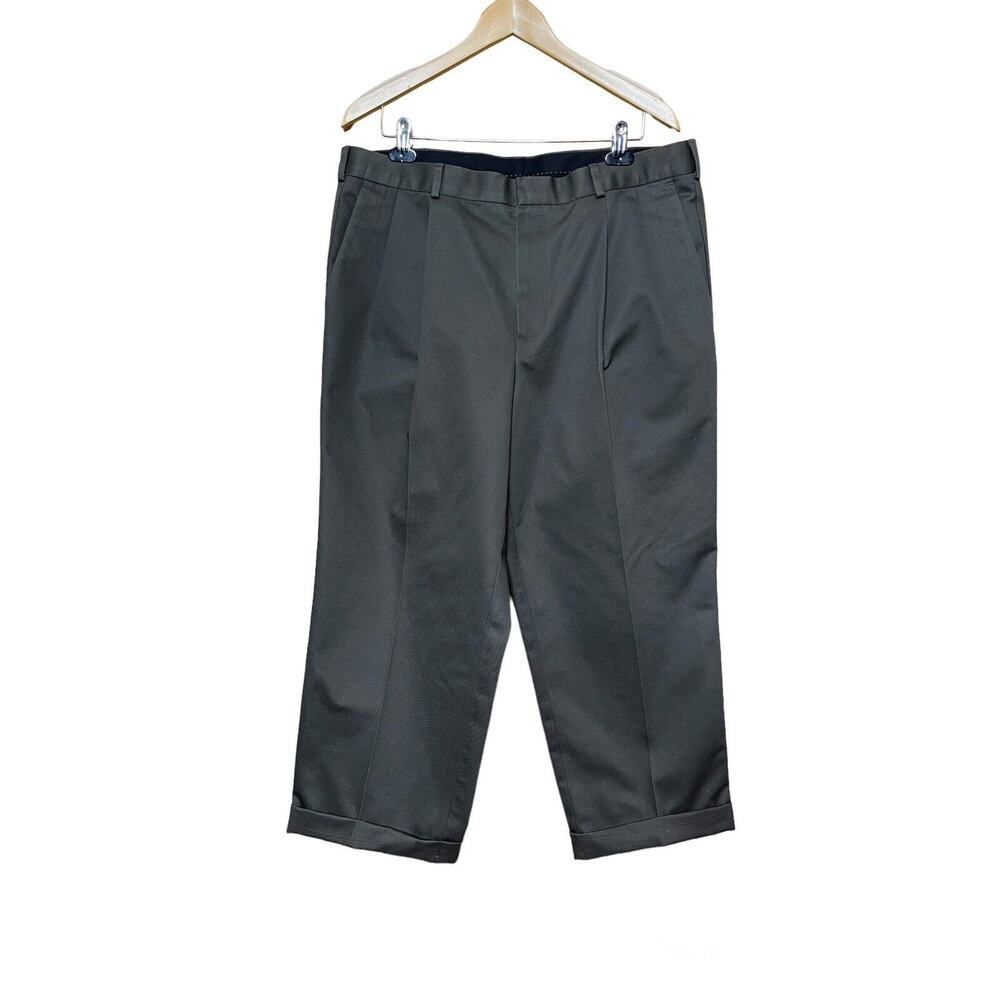 Dockers Premium Mens Pants Never Iron Relaxed‎ Pleated Cuffed 38 x 25.5" HEMMED
